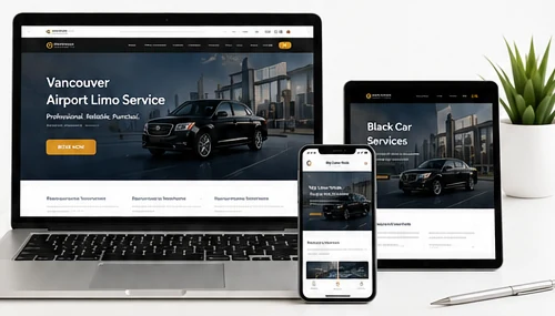 Responsive web design shown across desktop and mobile devices